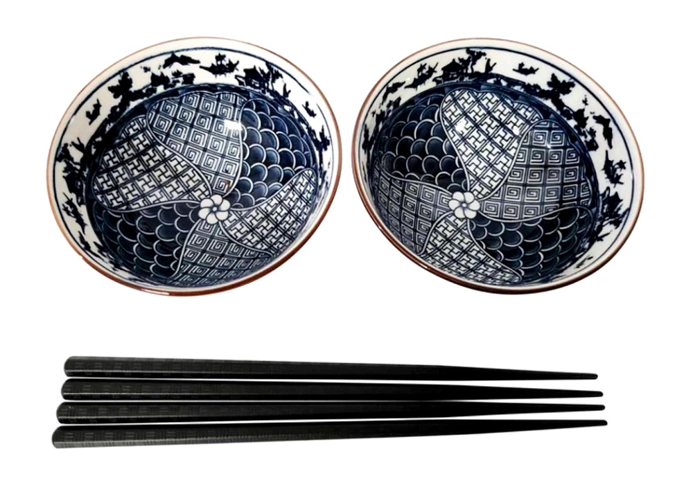 Set 2 scodelle in ceramica - Diametro 11cm - Disegno Onde - immagine 2